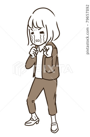職業女性拿著一拳撕衣服簡單可愛 職業女性拿著一拳撕衣服簡單可愛 79657892