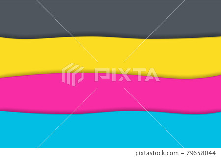 CMYK ink in Paper cut style with layers. CMYK ink in Paper cut style with layers. 79658044