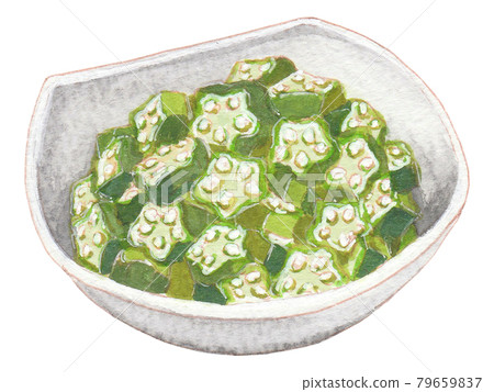 手繪食物和飲料菜單秋葵 79659837