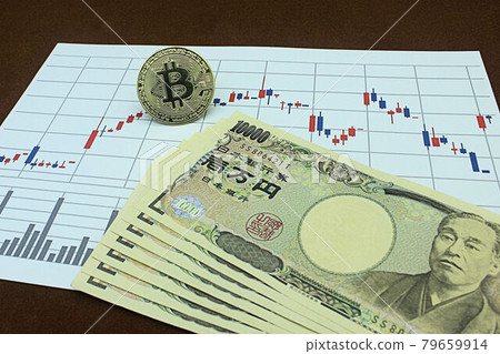 【虛擬貨幣、比特幣、投資等文章縮略圖】比特幣和萬日元紙幣 79659914