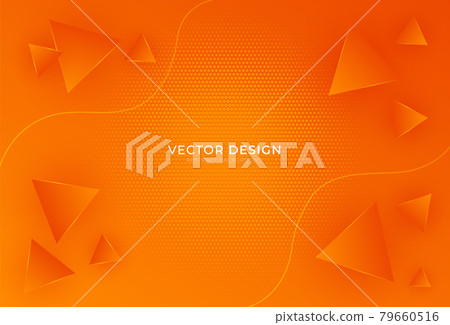 Trendy simple color gradient abstract background. Dynamic orange triangle geometric graphic elements. Halftone dot pattern texture design with line effect. Suit for poster, cover, flyer, website. Trendy simple color gradient abstract background. Dynamic orange triangle geometric graphic elements. Halftone dot pattern texture design with line effect. Suit for poster, cover, flyer, website. 79660516