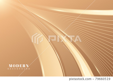 Modern glow golden lines luxury abstract background. Simple luminous lines design concept. Futuristic light gold lines waves graphic composition. Luxury and elegant style template. Vector illustration 79660519