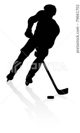 Ice Hockey Player Silhouette Ice Hockey Player Silhouette 79661702