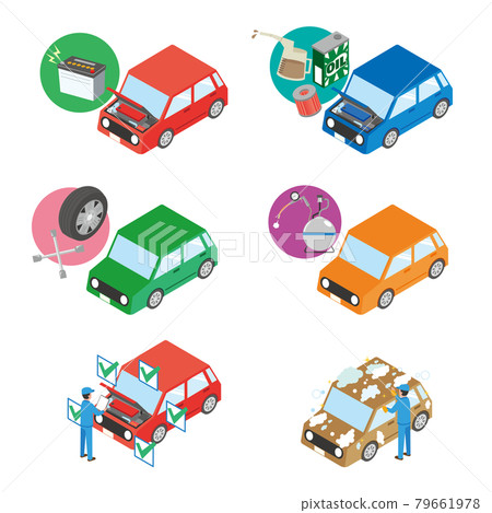 Car maintenance illustration set 79661978