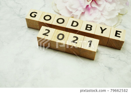 Goodbye 2021 alphabet letters on marble background Goodbye 2021 alphabet letters on marble background 79662582