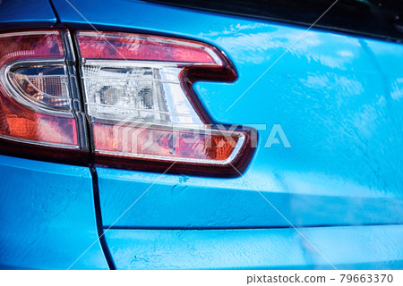 close up of part of modern car at car wash 79663370