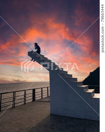 Cafe with a view above the cliffs and the sea, sky view, in Pha Suk nir, Ko Proet, in Chanthaburi Cafe with a view above the cliffs and the sea, sky view, in Pha Suk nir, Ko Proet, in Chanthaburi 79663444