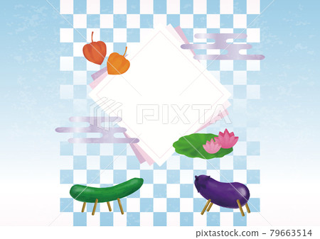 Obon Obon Summer July August Japan Spirit Horse Spirit Cow Watercolor Touch Frame Background Copy Space Obon Obon Summer July August Japan Spirit Horse Spirit Cow Watercolor Touch Frame Background Copy Space 79663514