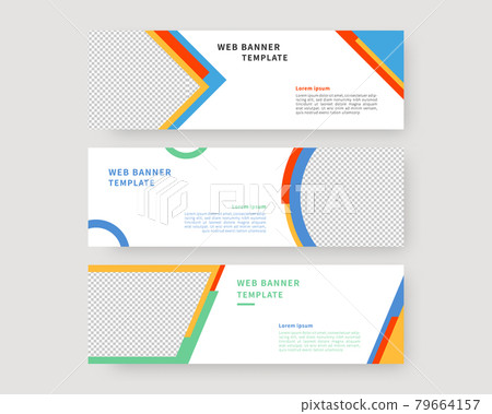 Web banner template set. Collection of horizontal banners design. Vector illustration. 79664157