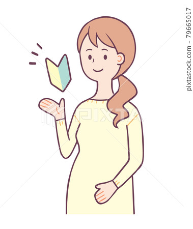 Pregnant woman beginner mark smile Pregnant woman beginner mark smile 79665017