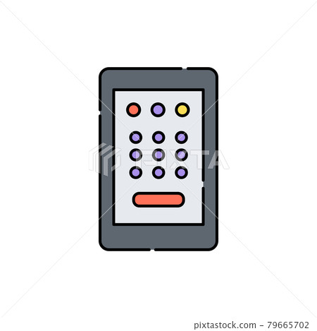 Password door lock line icon. Isolated vector... - Stock Illustration ...