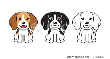 Vector cartoon set of beagle dog Vector cartoon set of beagle dog 79666098