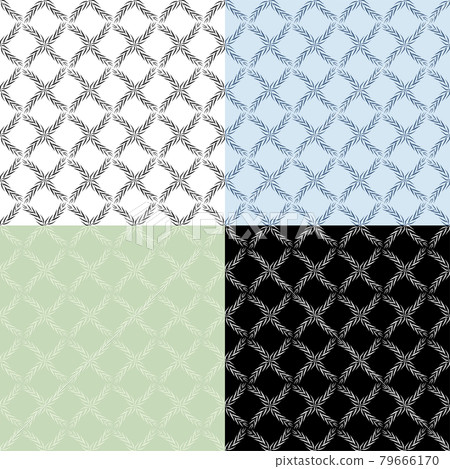 set of seamless patterns with checkered silhouettes of WILLOW tree leaves. Ornament for decoration and printing on fabric. Design element. Vector set of seamless patterns with checkered silhouettes of WILLOW tree leaves. Ornament for decoration and printing on fabric. Design element. Vector 79666170