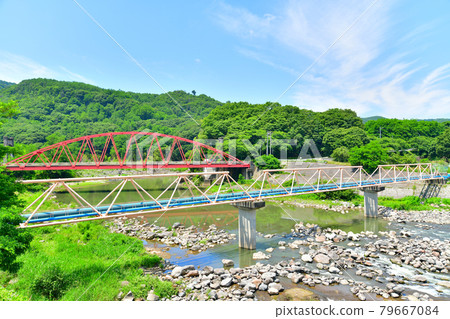 View of Okubo Bridge / Chikuma River from the downstream (Komoro City, Nagano Prefecture) [2021.6] 79667084
