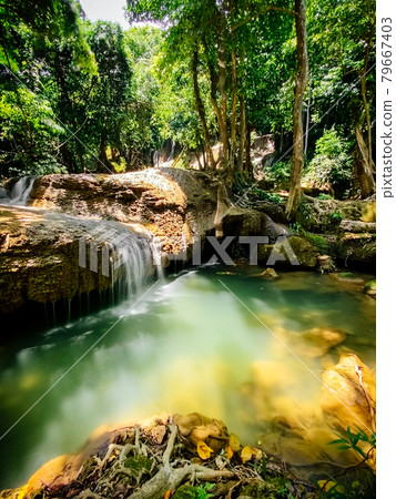 Pha Tad Waterfall in Kanchanaburi, Thailand Pha Tad Waterfall in Kanchanaburi, Thailand 79667403