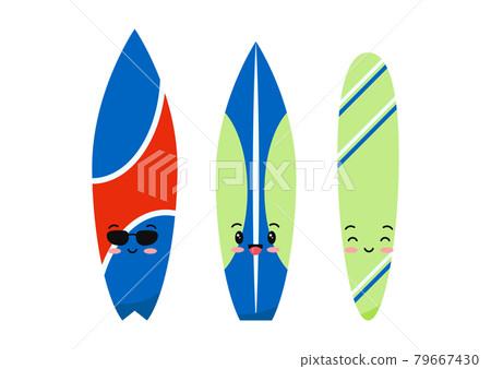 Surfboard emoji set isolated on white background. Surfboard emoji set isolated on white background. 79667430