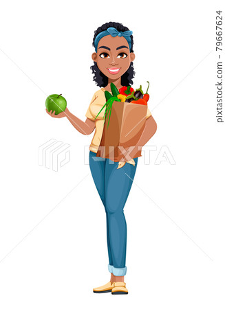 Pretty African American housewife Pretty African American housewife 79667624