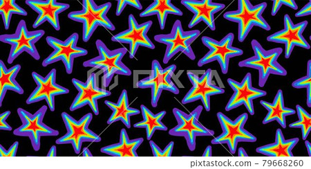 Star pattern. Seamless pattern with trendy stars. Space theme. Colors of rainbow. Pride 79668260