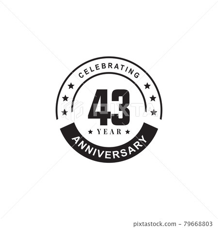 43th year anniversary logo design template 79668803