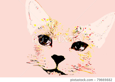 貓抽象繪畫俄羅斯藍 貓抽象繪畫俄羅斯藍 79669882