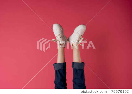 inverted female legs sneakers fashion cropped view inverted female legs sneakers fashion cropped view 79670102