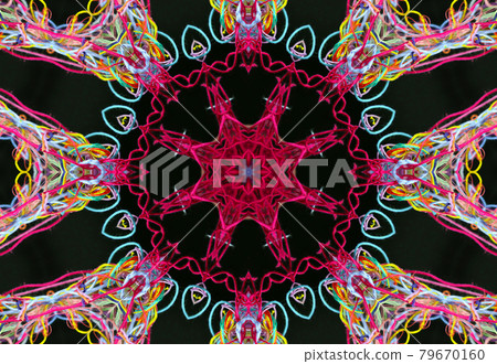 Abstract pattern of colorful threads with 3D effect 79670160