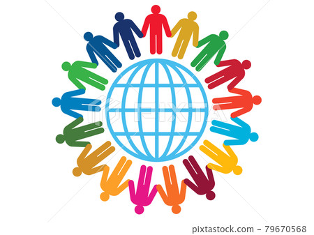 SDGs-永續發展目標人與地球剪影影像標記 79670568