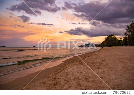 Suan Son Pradipat Beach at sunset in Prachuap Khiri Khan, Thailand Suan Son Pradipat Beach at sunset in Prachuap Khiri Khan, Thailand 79670652