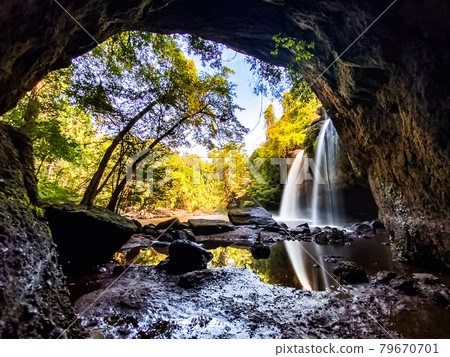 Haew Suwat Waterfall in Khao Yai National Park in Nakhon Ratchasima, Thailand 79670701