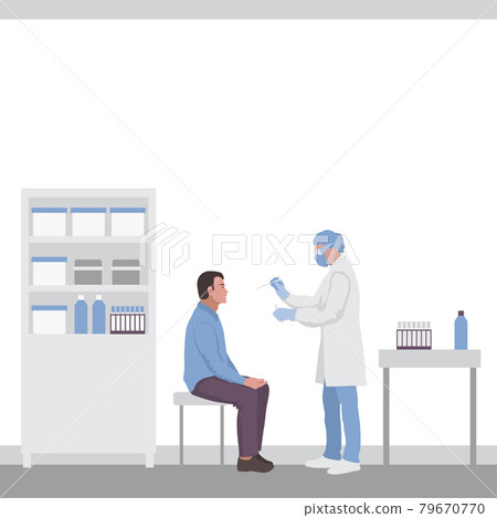 Test for throat infection. Coronavirus Covid 19 testing 79670770