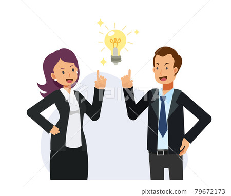 Business men and women got an ideas of work. Teamwork Business men and women got an ideas of work. Teamwork 79672173