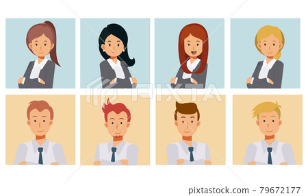 Set avatar of Cartoon character businessman and businesswoman. Vector 79672177