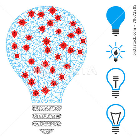 Polygonal Carcass Bulb Pictogram with Infection Elements 79672285