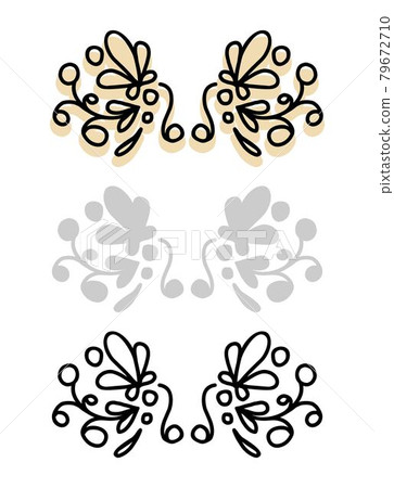 Floral beautiful vignette, lace header pattern. The icon is a love holiday decor. Floral beautiful vignette, lace header pattern. The icon is a love holiday decor. 79672710