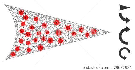 Polygonal Mesh Arrowhead Right Pictogram with Infectious Elements Polygonal Mesh Arrowhead Right Pictogram with Infectious Elements 79672984