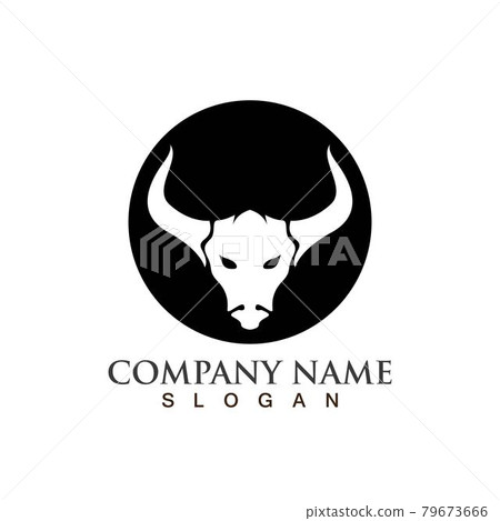 Bull horn devil  logo vector  image 79673666