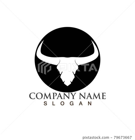 Bull horn devil logo vector image Bull horn devil logo vector image 79673667