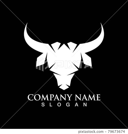 Bull horn devil logo vector image Bull horn devil logo vector image 79673674