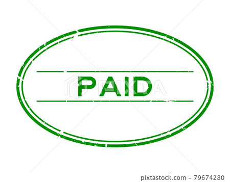 Grunge green paid word oval rubber seal stamp on white background Grunge green paid word oval rubber seal stamp on white background 79674280