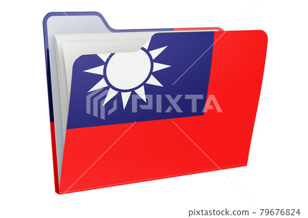 Computer folder icon with Taiwanese flag. 3D rendering 79676824