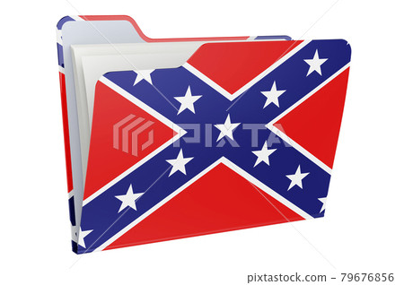 Computer folder icon with Confederate States of America flag. 3D rendering Computer folder icon with Confederate States of America flag. 3D rendering 79676856