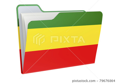 Computer folder icon with Rastafarian flag. 3D rendering Computer folder icon with Rastafarian flag. 3D rendering 79676864