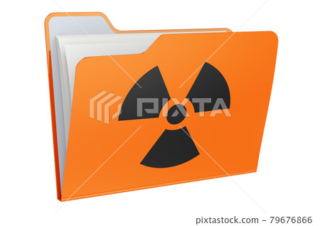 Computer folder icon with Radiation symbol. 3D rendering Computer folder icon with Radiation symbol. 3D rendering 79676866