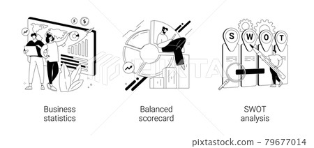 Company performance analysis abstract concept vector illustrations. 79677014