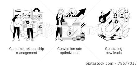 CRM lead management abstract concept vector illustrations. CRM lead management abstract concept vector illustrations. 79677015