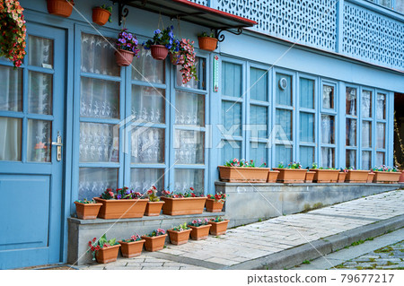 Cityscape of the old city of Tbilisi. Balcony of an old building. Soul and atmosphere of Georgia Cityscape of the old city of Tbilisi. Balcony of an old building. Soul and atmosphere of Georgia 79677217