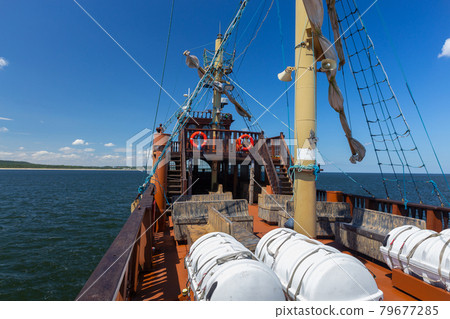 Swinoujscie. Walk on the high seas on a wooden ship. Swinoujscie. Walk on the high seas on a wooden ship. 79677285
