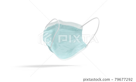 Blank blue medical mask mockup, looped rotation 79677292
