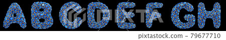 Letter set A, B, C, D, E, F, G, H made of realistic 3d render blue diamond. Collection of Diamond alphabet Letter set A, B, C, D, E, F, G, H made of realistic 3d render blue diamond. Collection of Diamond alphabet 79677710