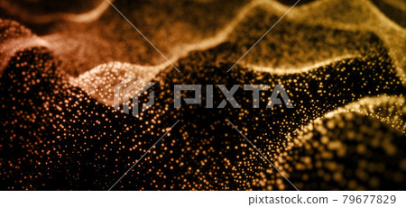 Gold particle waves. Data waves. 79677829